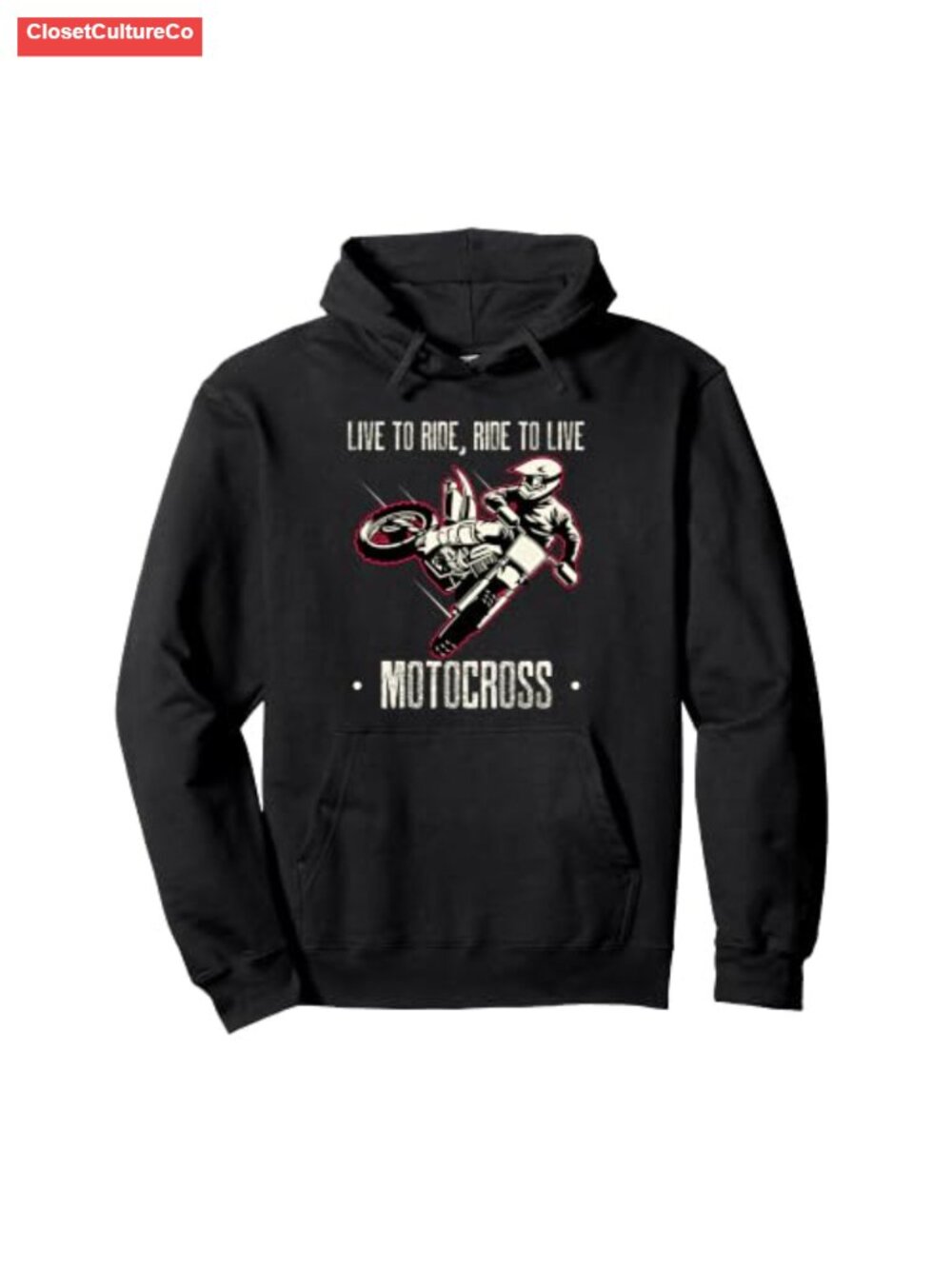 Motocross Dirt Bike Pullover Hoodie Classic Fit Cotton Poly